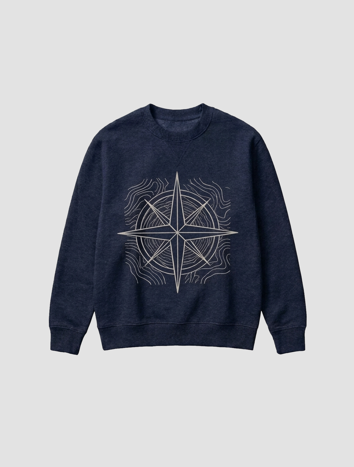 Topographic Compass Brown Sweatshirt