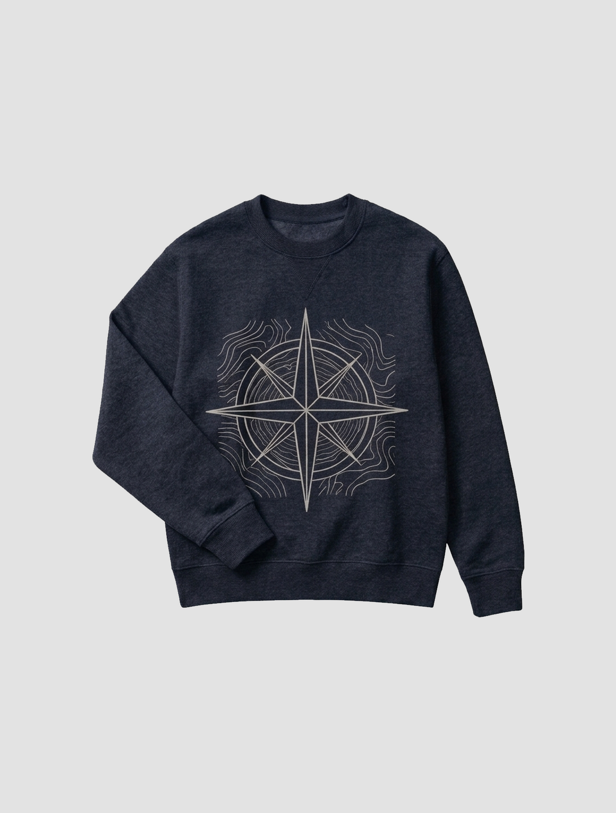Topographic Compass Brown Sweatshirt