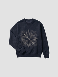 Topographic Compass Brown Sweatshirt