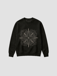 Topographic Compass Brown Sweatshirt