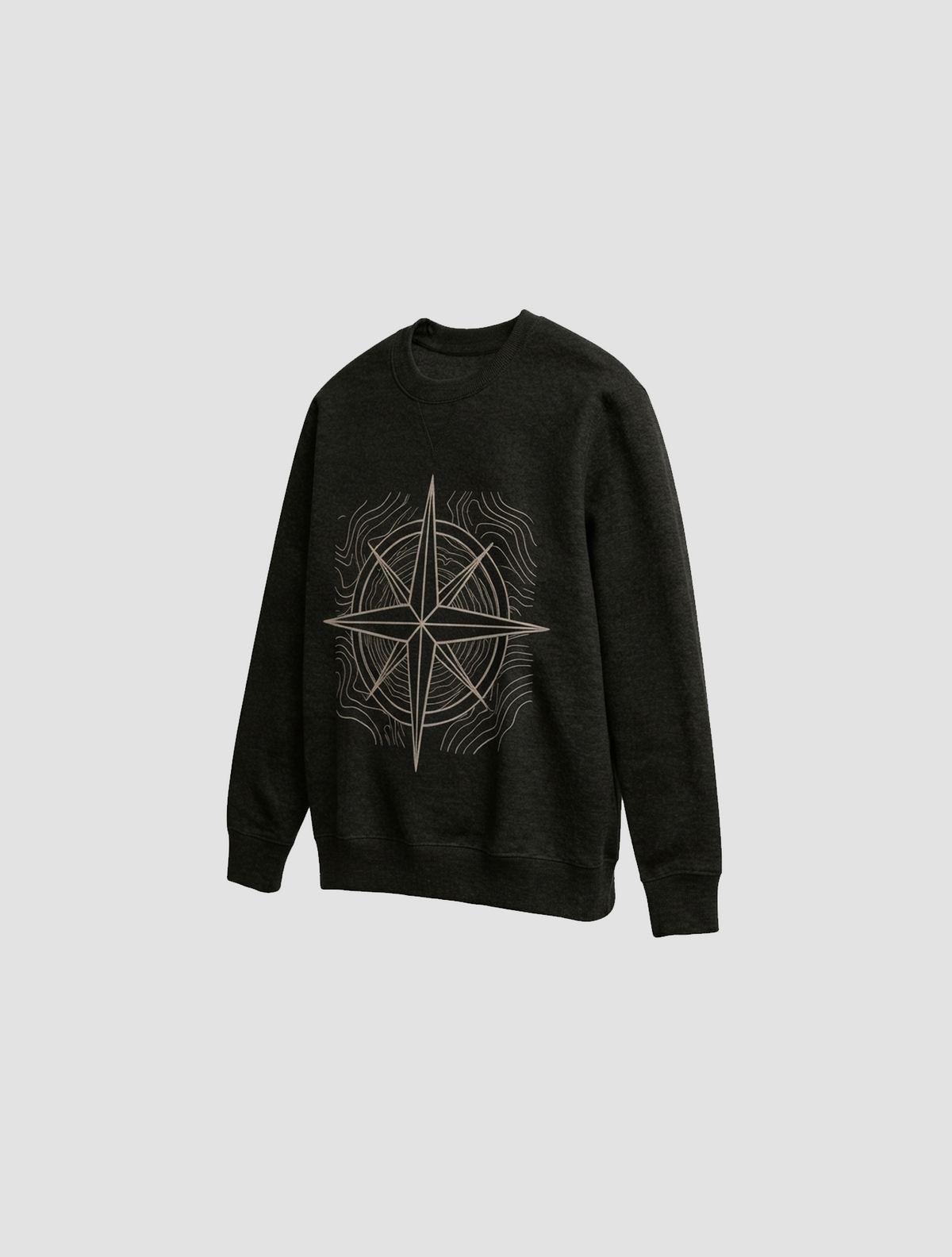 Topographic Compass Brown Sweatshirt