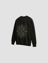 Topographic Compass Brown Sweatshirt