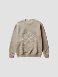 Topographic Compass Brown Sweatshirt