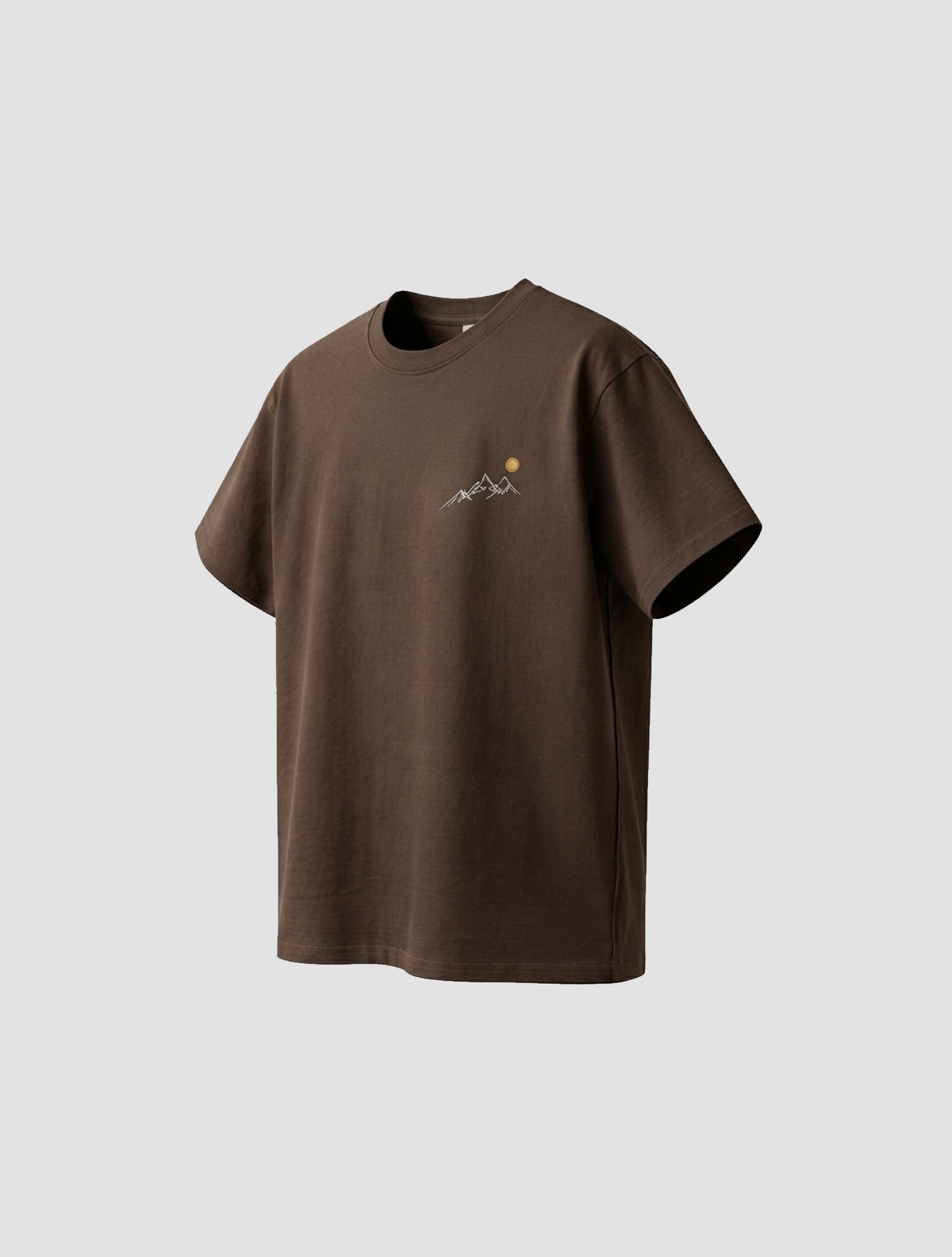 Sunrise Mountain Line Art Black T-Shirt