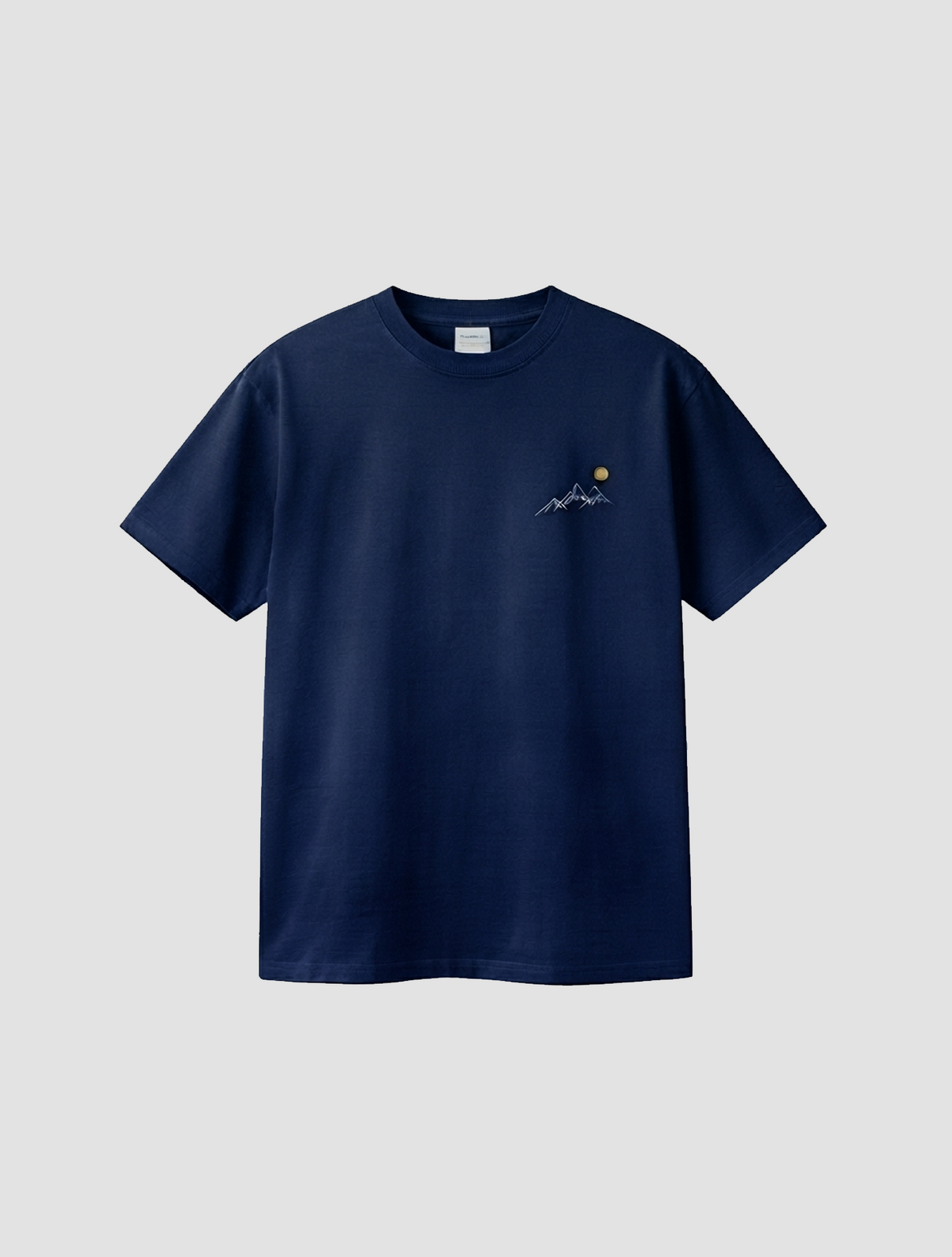 Sunrise Mountain Line Art Black T-Shirt