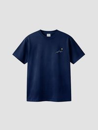 Sunrise Mountain Line Art Black T-Shirt
