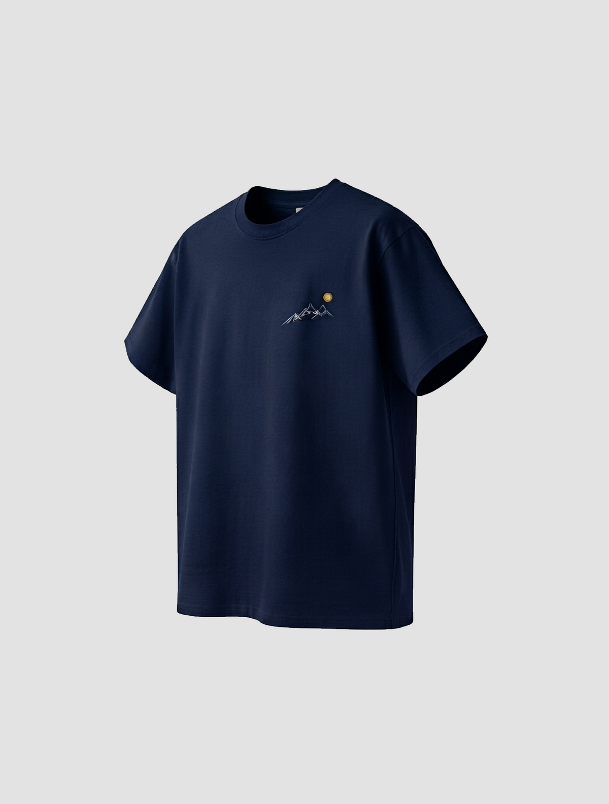 Sunrise Mountain Line Art Black T-Shirt