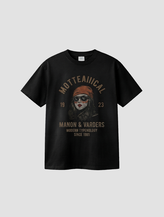 Retro Biker Girl Typology Graphic Tee